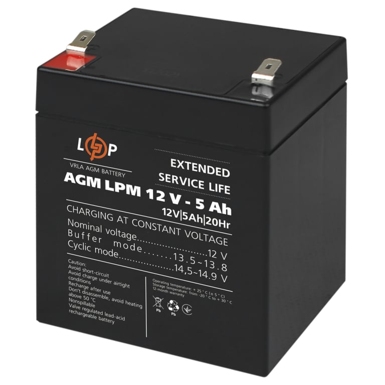 Батарея до ДБЖ LogicPower LPM 12В 5 Ач (3861) - фото 1