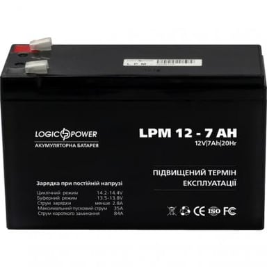 Батарея до ДБЖ LogicPower LPM 12В 7 Ач (3862) - фото 1