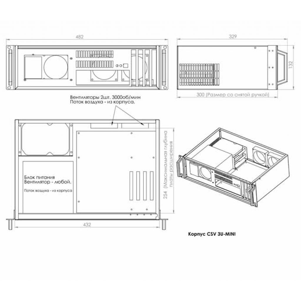 Корпус до сервера CSV 3U-Mini (3М-КС-CSV) - фото 5 Корпус до сервера CSV 3U-Mini (3М-КС-CSV) - фото 5