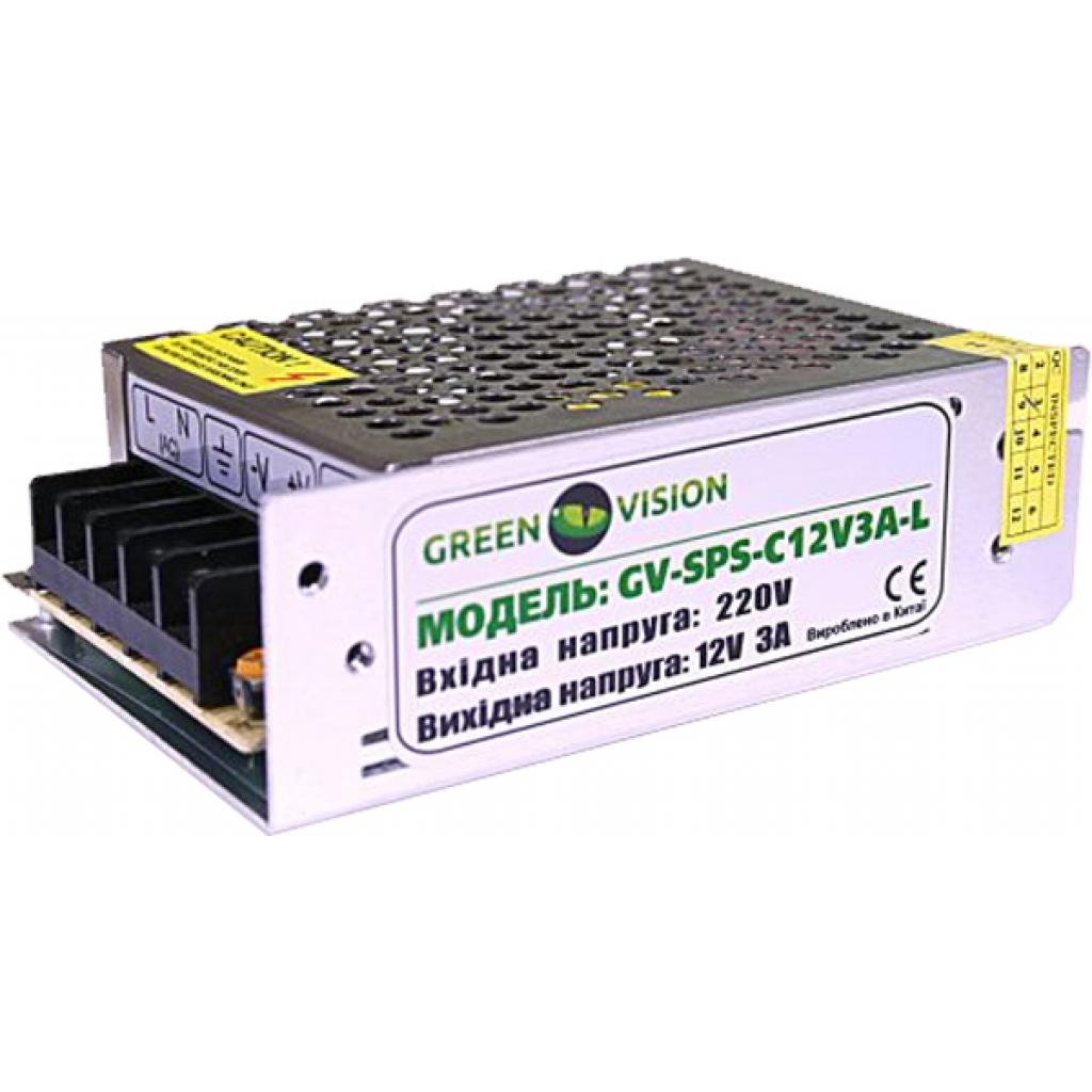 Блок живлення для систем відеоспостереження Greenvision GV-SPS-C 12V3A-L (3447) - головне фото