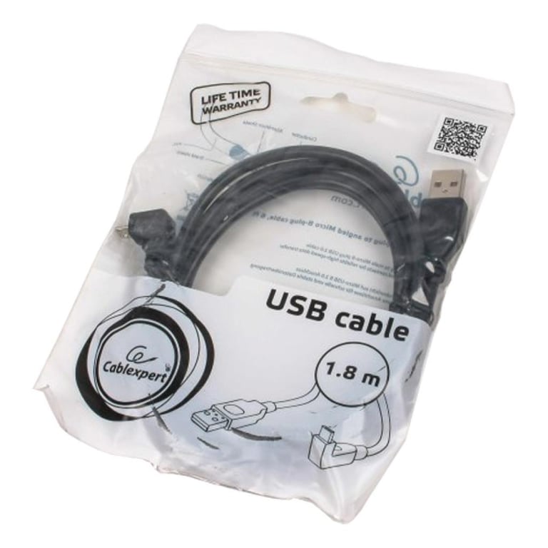 Дата кабель USB 2.0 AM to Micro 5P 1.8m 90° Cablexpert (CCP-mUSB2-AMBM90-6) - фото 3