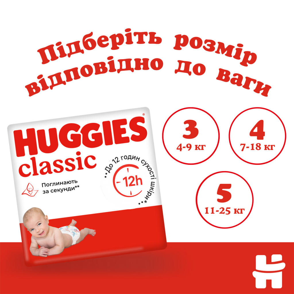 Підгузки Huggies Classic 3 (4-9 кг) Jumbo 58 шт (5029053543109) - фото 8 Підгузки Huggies Classic 3 (4-9 кг) Jumbo 58 шт (5029053543109) - фото 8