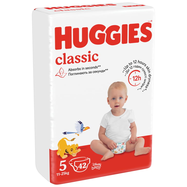 Підгузки Huggies Classic 5 (11-25 кг) Jumbo 42 шт (5029053543185) - фото 9