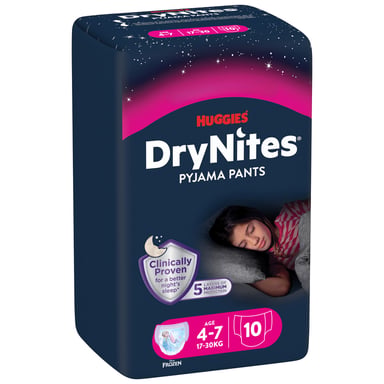 Підгузки Huggies DryNites для дівчаток 4-7 років 10 шт (5029053527581) - фото 1
