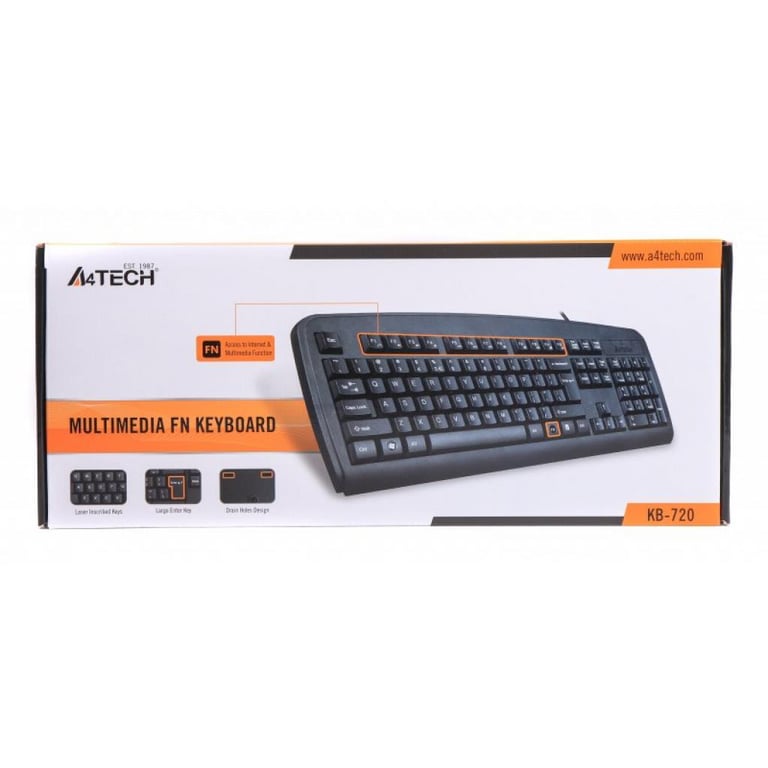 Клавіатура A4Tech KB-720 Black USB - фото 3