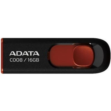 USB флеш накопичувач ADATA 16Gb C008 Black/Red USB 2.0 (AC008-16G-RKD) - фото 1