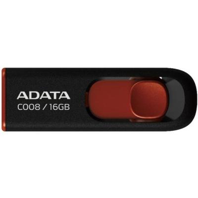 USB флеш накопичувач ADATA 16Gb C008 Black/Red USB 2.0 (AC008-16G-RKD) - фото 1
