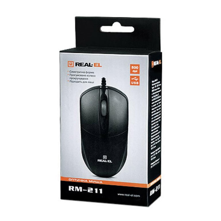 Мишка REAL-EL RM-211 USB Black - фото 6