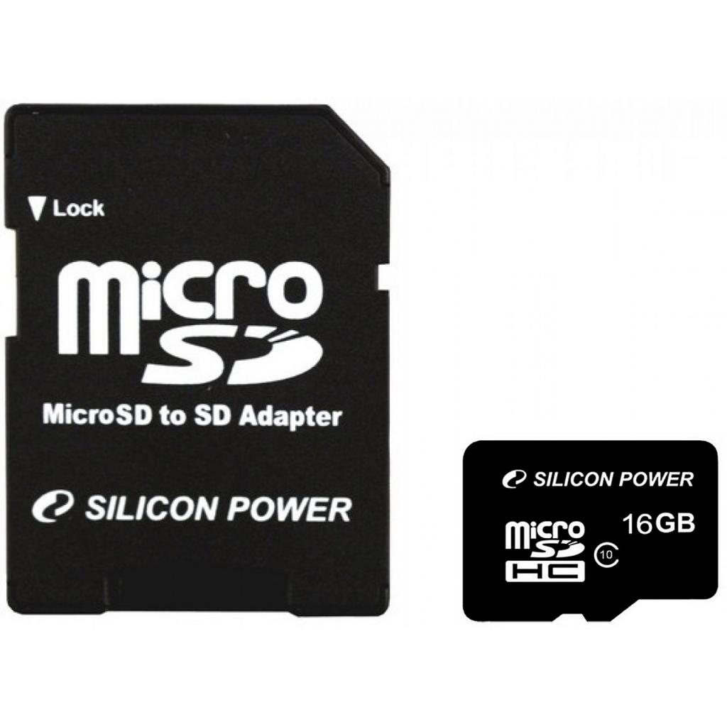 Карта пам'яті Silicon Power 16Gb MicroSD class 10 (SP016GBSTH010V10SP) - фото 1 Карта пам'яті Silicon Power 16Gb MicroSD class 10 (SP016GBSTH010V10SP) - фото 1