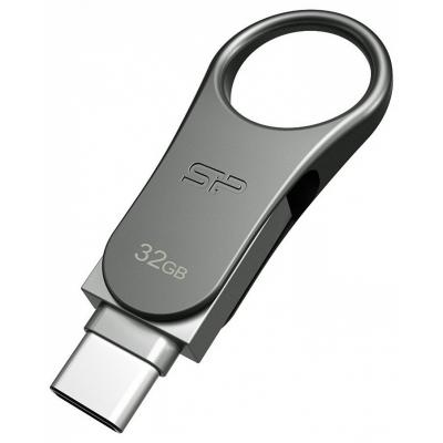 USB флеш накопичувач Silicon Power 32GB Mobile C80 Silver USB 3.2 (SP032GBUC3C80V1S) - фото 2