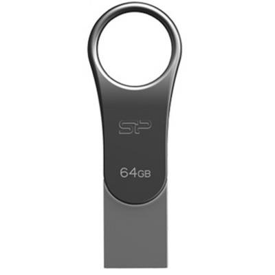 USB флеш накопичувач Silicon Power 64GB Mobile C80 Silver USB 3.2 (SP064GBUC3C80V1S) - фото 1