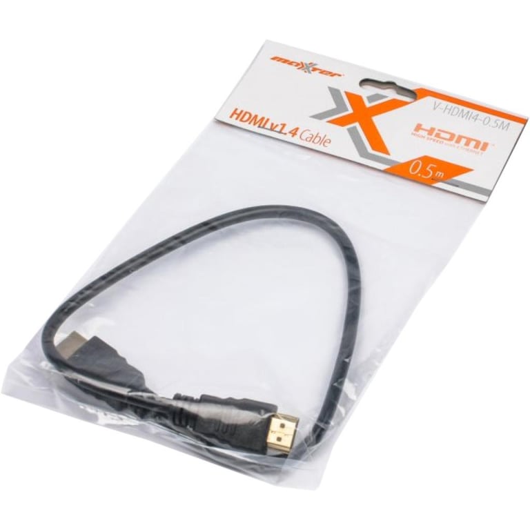 Кабель мультимедійний HDMI to HDMI 0.5m Maxxter (V-HDMI4-0.5M) - фото 2