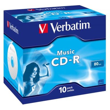 Диск CD Verbatim CD-R 700Mb 16x Jewel Case 10 Pack Music (43365) - фото 1