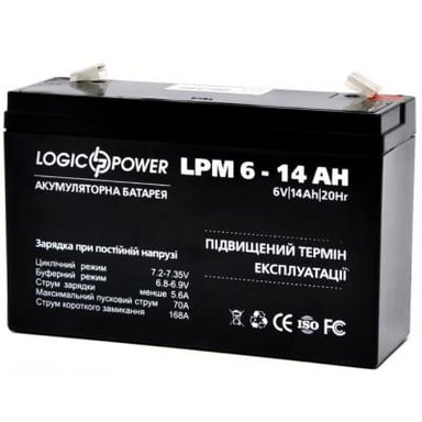 Батарея до ДБЖ LogicPower LPM 6В 14 Ач (4160) - фото 1