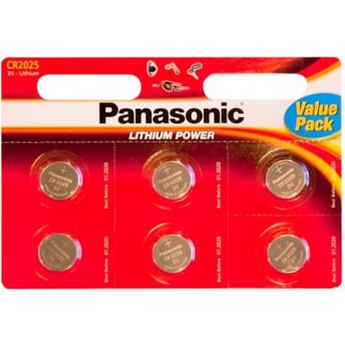 Батарейка Panasonic CR 2025 * 6 LITHIUM (CR-2025EL/6B) - фото 1