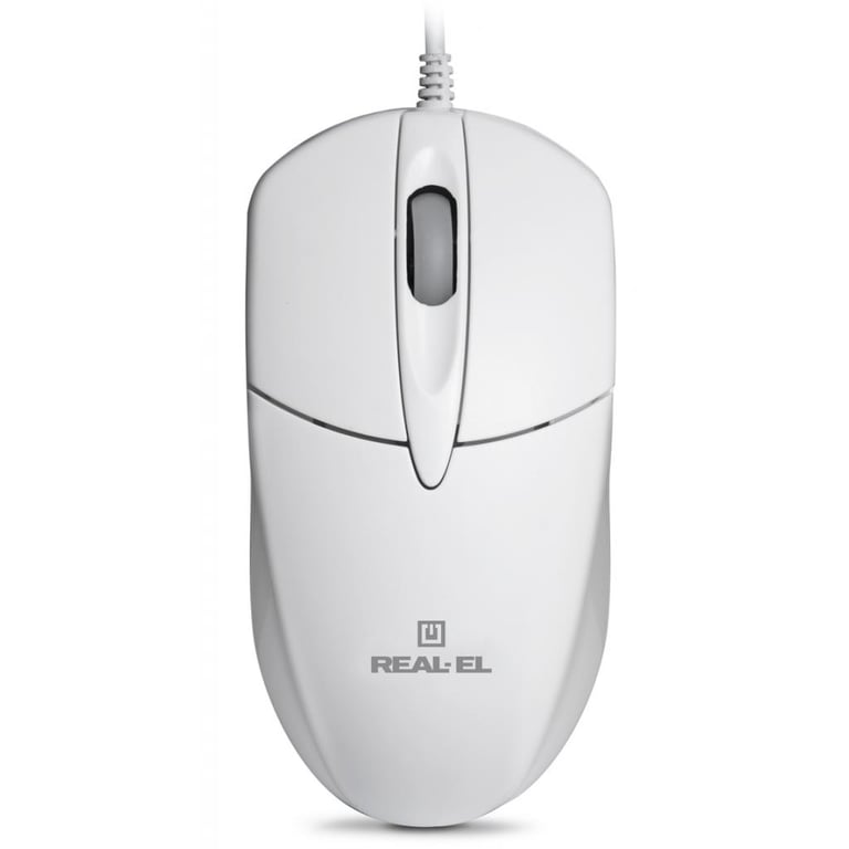 Мишка REAL-EL RM-211, USB, white - фото 2
