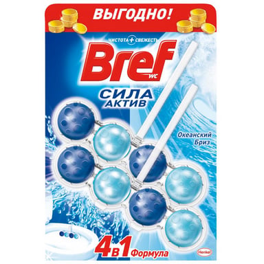 Туалетний блок Bref Сила Актив Дуопак Океанская Свежесть 2х50 г (9000100656863) - фото 1