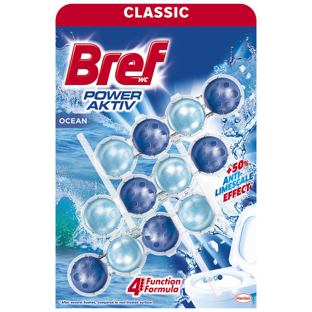Туалетний блок Bref Сила Актив Океанська Свіжість 3x50 г (9000100753494/9000100753401) - фото 1 Туалетний блок Bref Сила Актив Океанська Свіжість 3x50 г (9000100753494/9000100753401) - фото 1