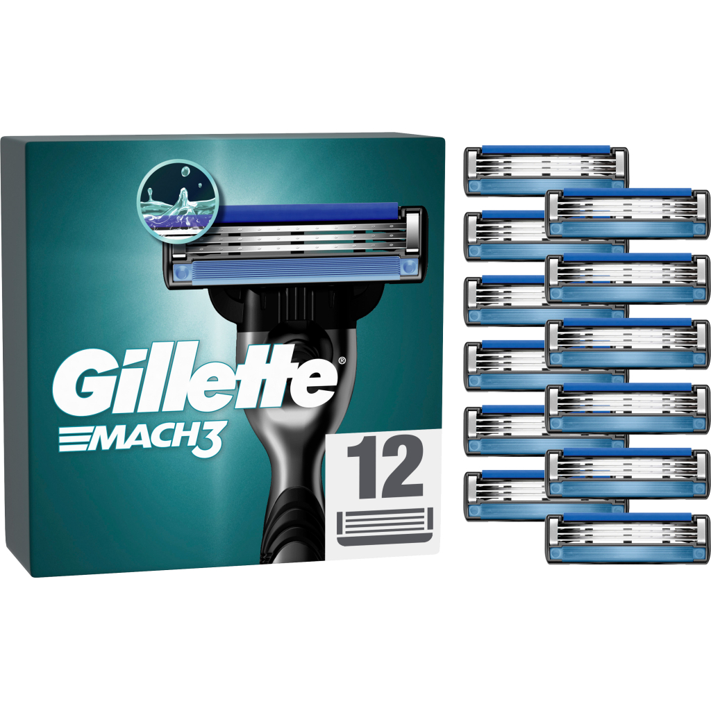 Змінні касети Gillette Mach3 12 шт. (3014260323240) - фото 1