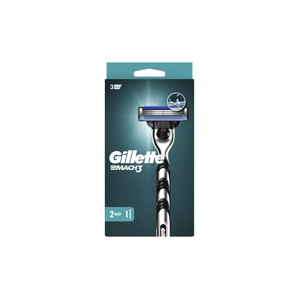Бритва Gillette Mach3 з 2 змінними картриджами (7702018020706/7702018020676) - фото 2 Бритва Gillette Mach3 з 2 змінними картриджами (7702018020706/7702018020676) - фото 2