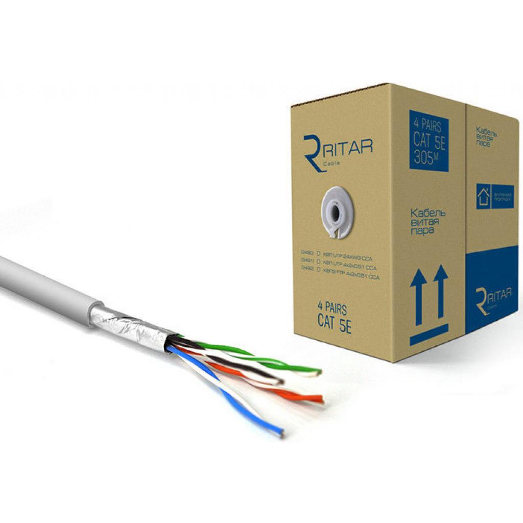 Кабель мережевий Ritar FTP 305м КВПЭ (4*2*0,51)[СCA] (03492) - фото 1