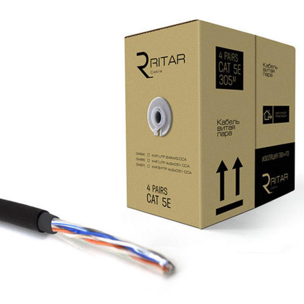 Кабель мережевий Ritar UTP 305м КНП (4*2*0,51)[СCA] ПВХ+ПЭ, наружный (03495) - фото 1