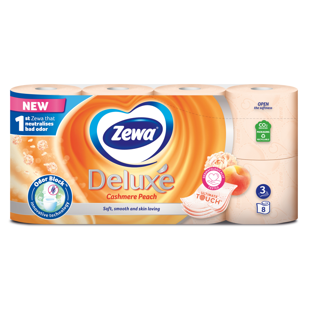 Туалетний папір Zewa Deluxe Персик 3 шари 8 рулонів (9011111035721/7322541171791) Туалетний папір Zewa Deluxe Персик 3 шари 8 рулонів (9011111035721/7322541171791)