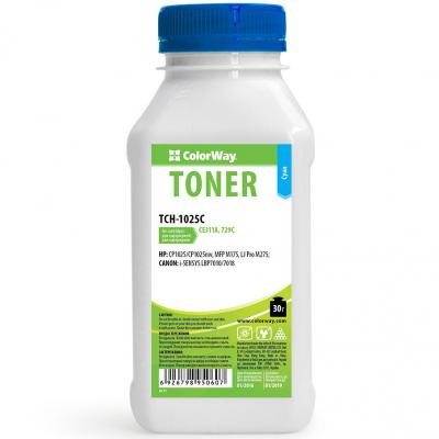Тонер HP CLJ CP1025/Pro100/M175 Cyan 30g ColorWay (TCH-1025C) - фото 1 Тонер HP CLJ CP1025/Pro100/M175 Cyan 30g ColorWay (TCH-1025C) - фото 1