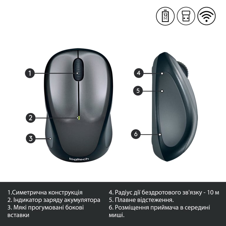 Мишка Logitech M235 Grey (910-002201) - фото 6