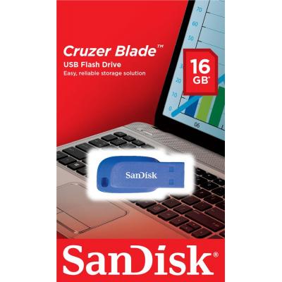 USB флеш накопичувач SanDisk 16GB Cruzer Blade Blue Electric USB 2.0 (SDCZ50C-016G-B35BE) - фото 3