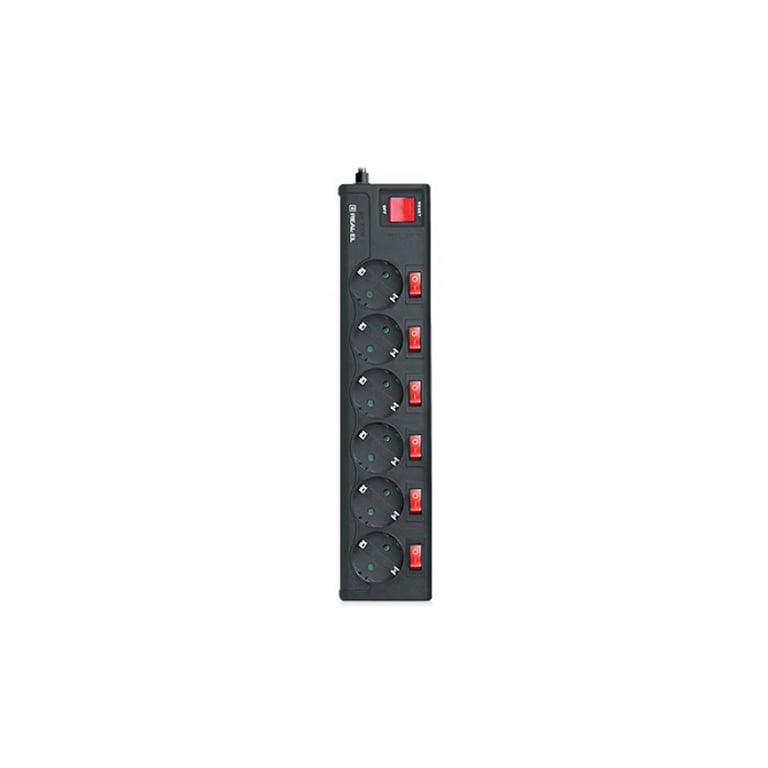 Мережевий фільтр живлення REAL-EL RS-6 EXTRA 1.8m, black (EL122300001) - фото 1