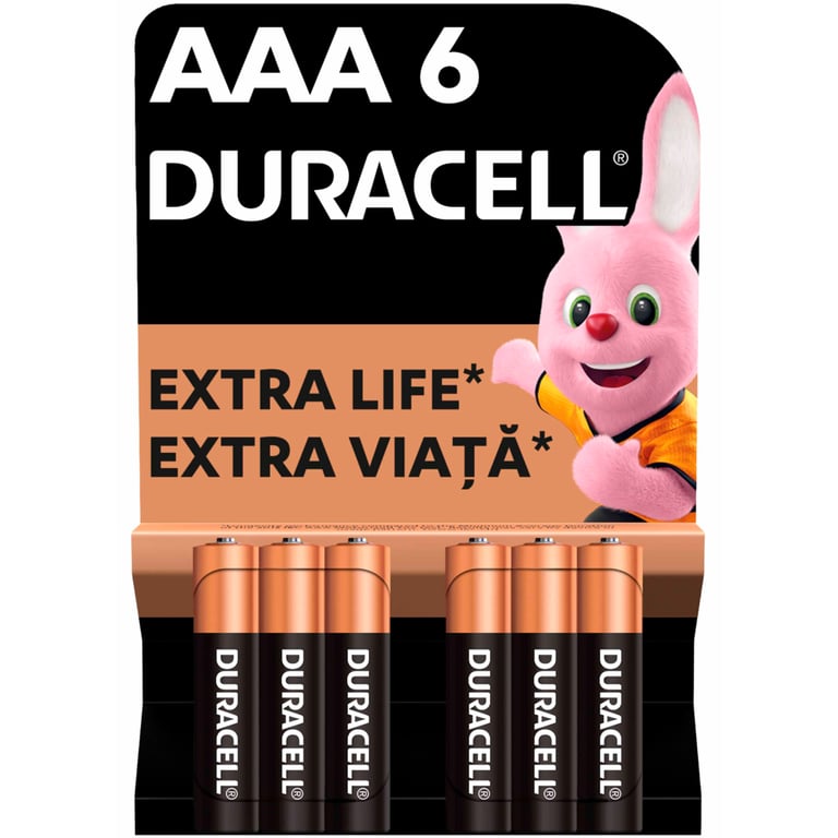 Батарейка Duracell AAA лужні 6 шт. в упаковці (5000394107472 / 81483511) - фото 1