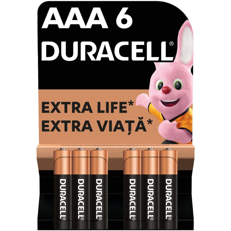 Батарейка Duracell AAA лужні 6 шт. в упаковці (5000394107472 / 81483511) - фото 2