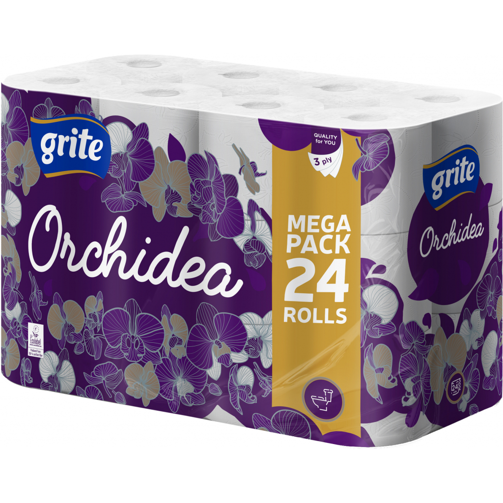 Туалетний папір Grite Orchidea 3 шари 24 рулони (4770023348132) - фото 1