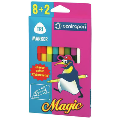 Фломастери Centropen 2549 Magic, 10шт (8 colors+ 2 erasers) (2549/10) - фото 1
