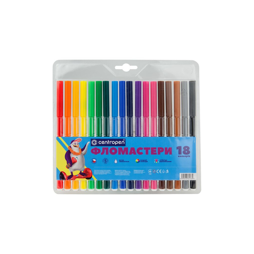 Фломастери Centropen 7790/18 Washable, 18 colors (7790/18 ТП) - фото 1
