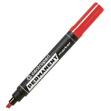 Маркер Centropen Permanent 8576 1-4,6 мм, chisel tip, red (8576/02) - фото 1