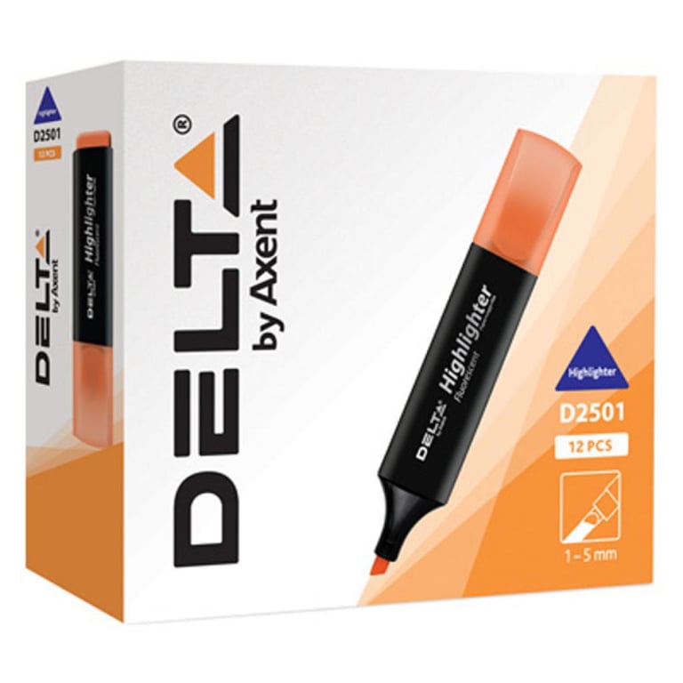 Маркер Delta by Axent Highlighter D2501, 2-4 мм, chisel tip, pink (D2501-10) - фото 2