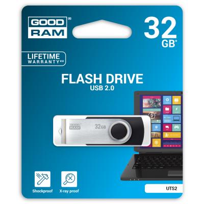 USB флеш накопичувач Goodram 32GB UTS2 (Twister) Black USB 2.0 (UTS2-0320K0R11) - фото 2 USB флеш накопичувач Goodram 32GB UTS2 (Twister) Black USB 2.0 (UTS2-0320K0R11) - фото 2