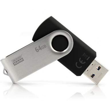 USB флеш накопичувач Goodram 64GB Twister Black USB 3.0 (UTS3-0640K0R11) - фото 1