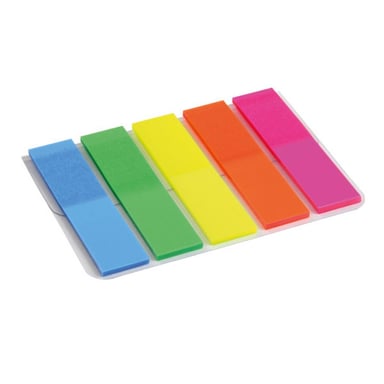 Стікер-закладка Axent Plastic bookmarks 5х12х50mm, 125шт, rectangles, neon colors (2440-01-А) - фото 1
