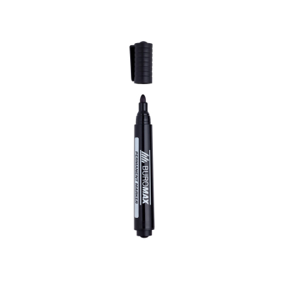 Маркер Buromax Permanent “JOBMAX”, round tip, black (BM.8700-01)