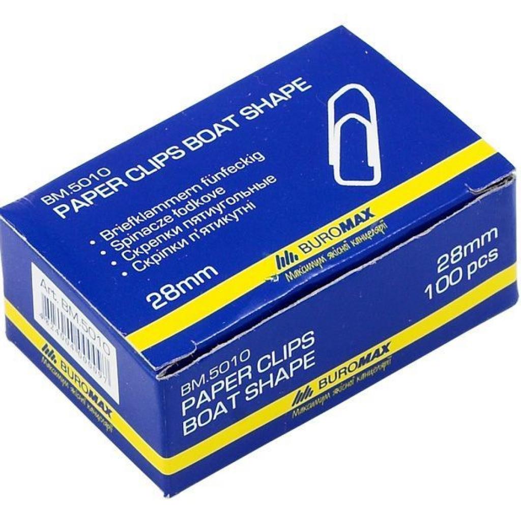 Скріпки канцелярські Buromax 28мм, nickel-plated, pentagonal, 100шт (BM.5010) - фото 1 Скріпки канцелярські Buromax 28мм, nickel-plated, pentagonal, 100шт (BM.5010) - фото 1
