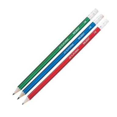 Олівець графітний Buromax НВ, with eraser, Metallic, assorted colors, tube (BM.8507) - фото 1