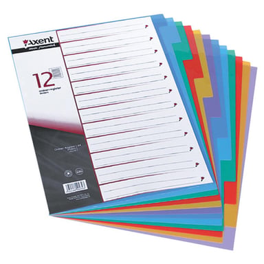 Роздільник сторінок Axent colored, 12 dividers, plastic (1912-01-А) - фото 1