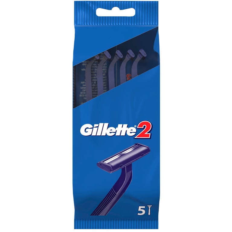 Бритва Gillette 2 одноразова 5 шт. (3014260282684/3014260287030) - фото 1