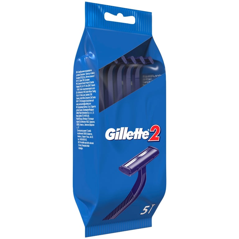Бритва Gillette 2 одноразова 5 шт. (3014260282684/3014260287030) - фото 2