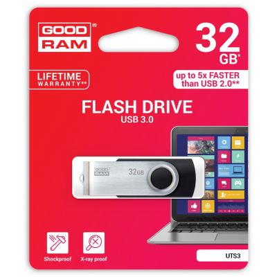 USB флеш накопичувач Goodram 32GB UTS3 Twister Black USB 3.0 (UTS3-0320K0R11) - фото 2