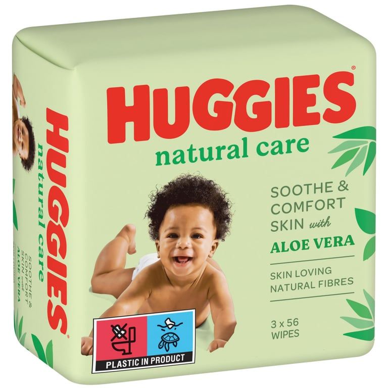 Дитячі вологі серветки Huggies Natural Care 56 х 3 шт (5029053550176) - фото 2