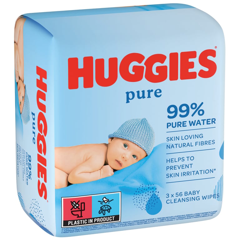 Дитячі вологі серветки Huggies Ultra Comfort Pure 56 х 3 шт (5029053550091) - фото 2